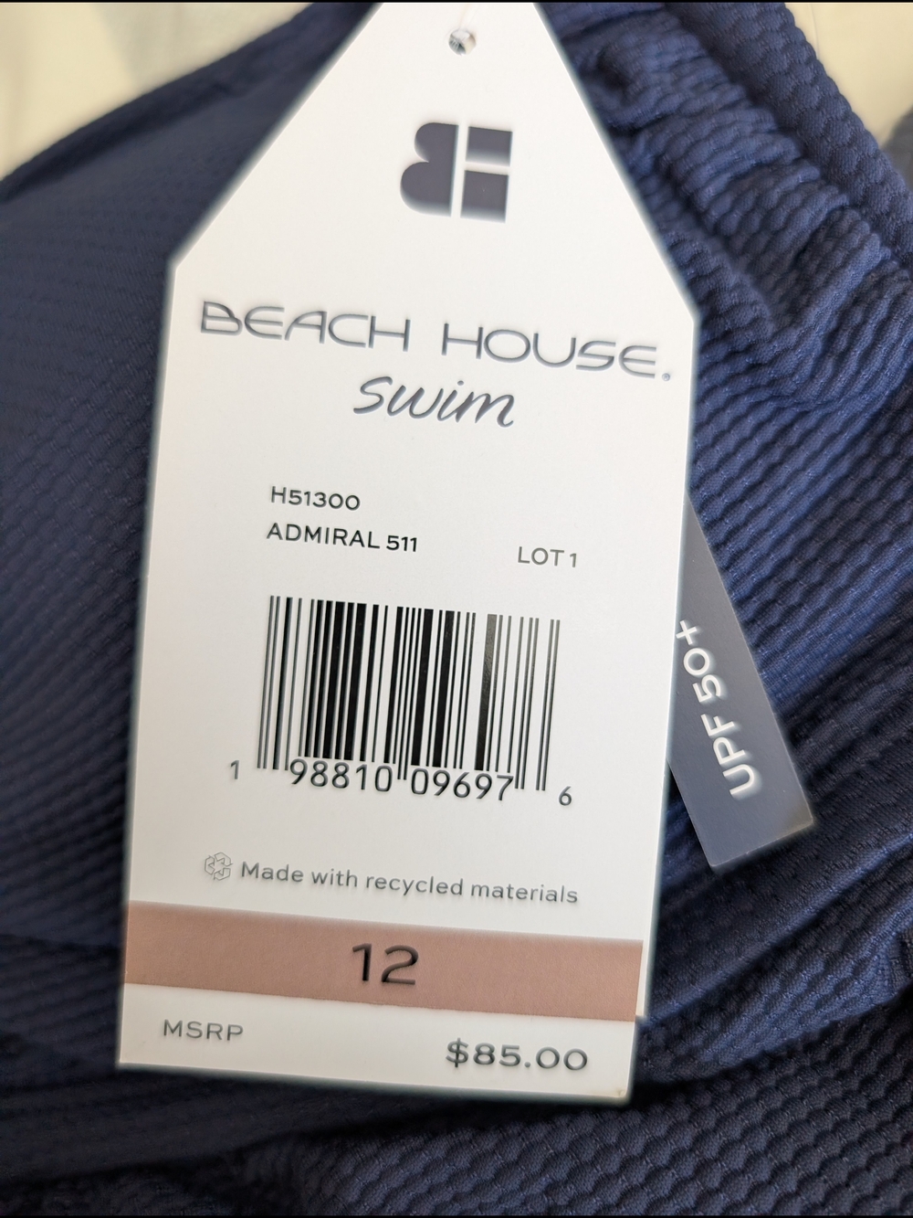 Beach House Womens 12 Strapless Swim Top Blue NWT Beach Vacation Pool Summer - Picture 5 of 6